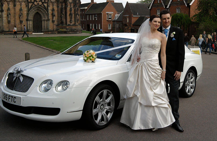 Bentley Flying Spur White Wedding Worcester